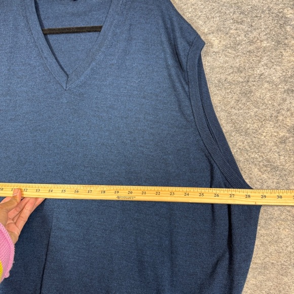 Britches Navy Blue Sweater Vest 5X Merino Wool Blend Classic Pullover Layering - Picture 5 of 13